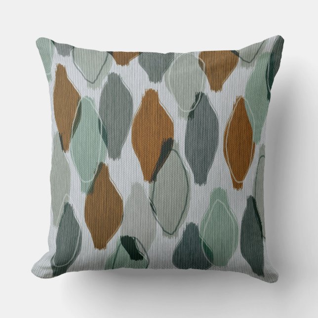 Coussin Moderne Retro Abstrait Sage Vert Gris Brown (Recto)
