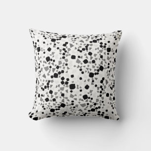 Coussin Moderne Simple Blanc Terrazzo Noir