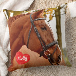 Coussin Moderne Simple Chic Personnalisé Animaux de Compag<br><div class="desc">Célébrez votre meilleur ami avec un Coussin personnalisé pour animaux de compagnie. Le nom sera présenté dans un beau coeur aquarelle. Customisez avec votre propre photo, et votre nom. Un cadeau parfait pour un ami passionné de cheval, équestre, amoureux des chiens, garde de perte d'animal, même pour la famille, amis,...</div>