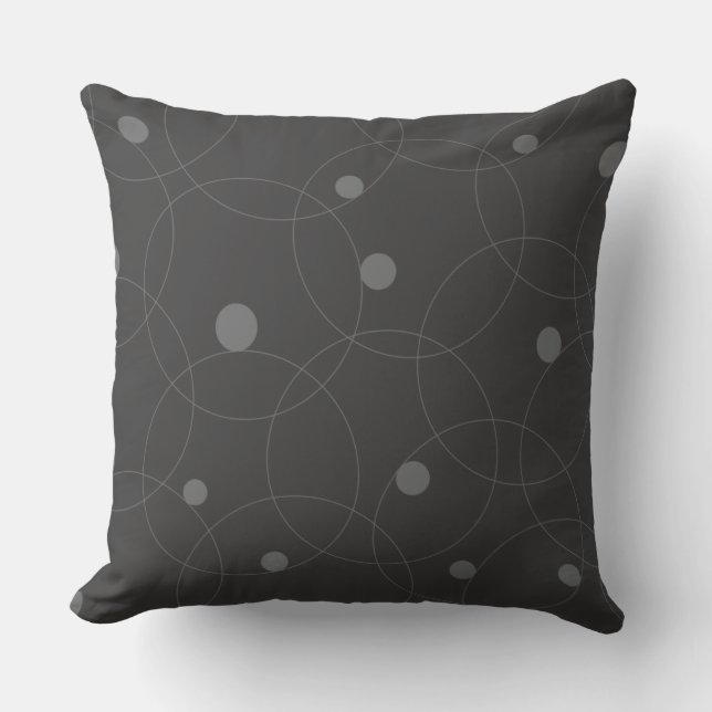 Coussin Moderne, simple, ludique, amusant motif de cercles (Recto)