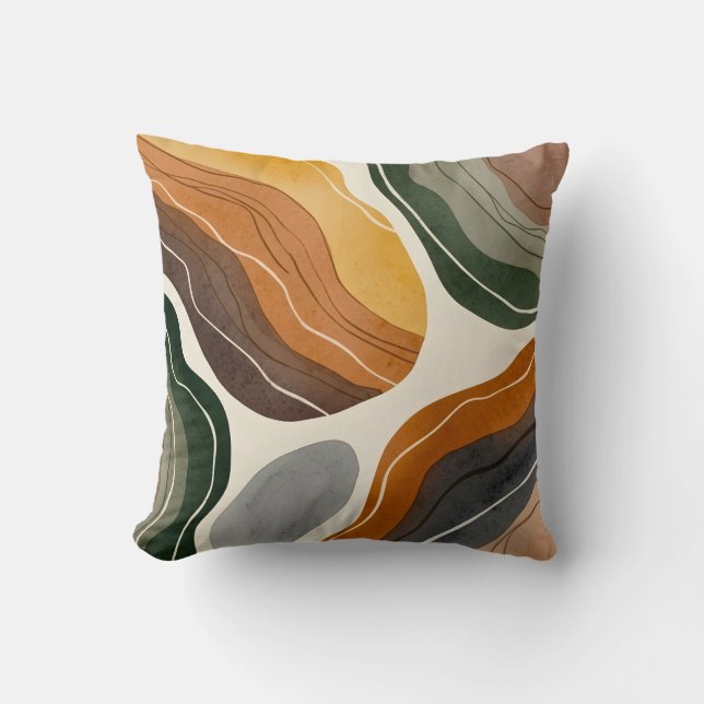 Coussin Moderne Terre Abstraite Ton (Recto)