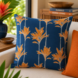 Coussin Moderne Tropical Floral de Feuille de Ti de Milieu