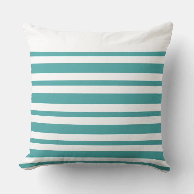 Coussin moderne Turquoise Stripe CH9 par marlodeed (Recto)