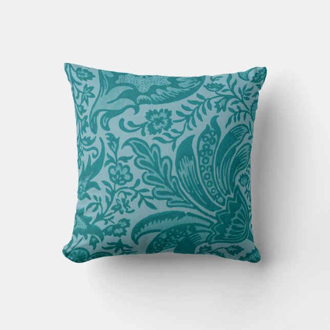 Coussin Moderne Turquoise vert botanique (Recto)