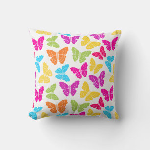 Coussin Moderne Vibrant Arc-en-ciel Butterfly mûre Motif