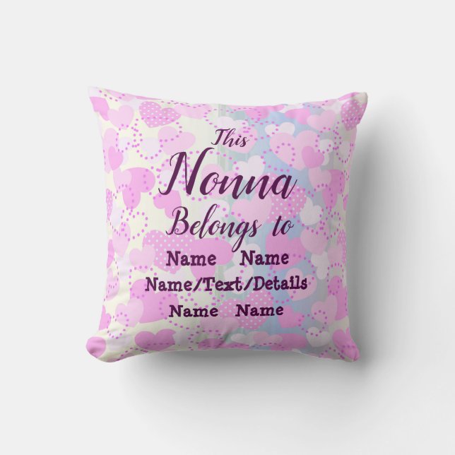 Coussin Modifier le nom de la vierge, ajouter des noms d'e (Recto)