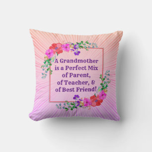 Coussin Modifier le nom et le texte Grand-mère Parfait Mél