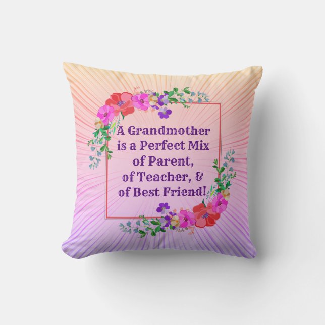 Coussin Modifier le nom et le texte Grand-mère Parfait Mél (Recto)