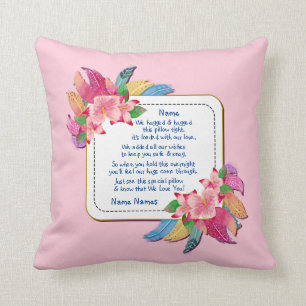 Coussin Modifier le texte Ajouter le nom Boho Flower Feath