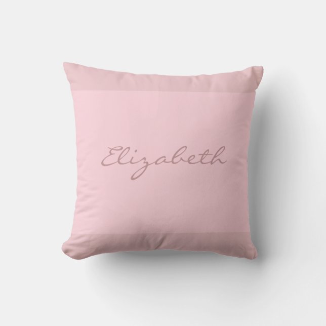 Coussin Modish Blush rose manuscrit Nom Script Plain (Recto)