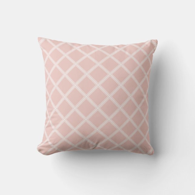 Coussin Modish Blush rose moderne Design Carré Modèle (Recto)