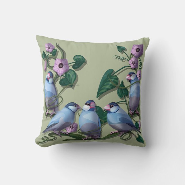 Coussin Moineaux de Java  (Recto)