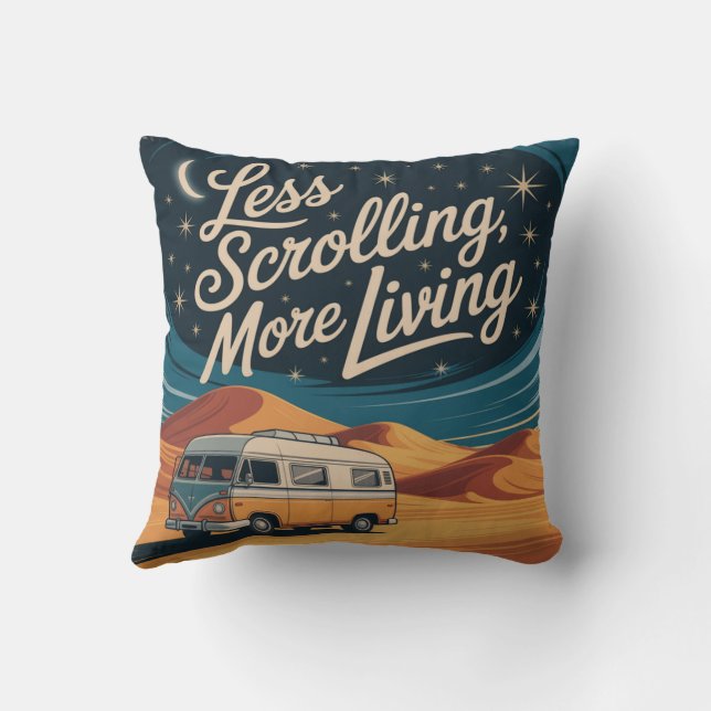 Coussin Moins de défilement, plus de vie (Verso)