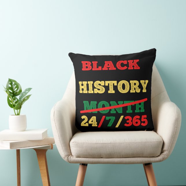Coussin Mois de l'histoire des noirs 24/7/365 - Histoire d (Chaise)