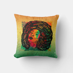 Coussin Mois de l'histoire des Noirs - Femme à la mélanine