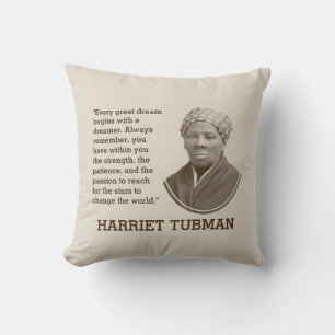 Coussin Mois de l'histoire noire Inspirational HARRIET TUB