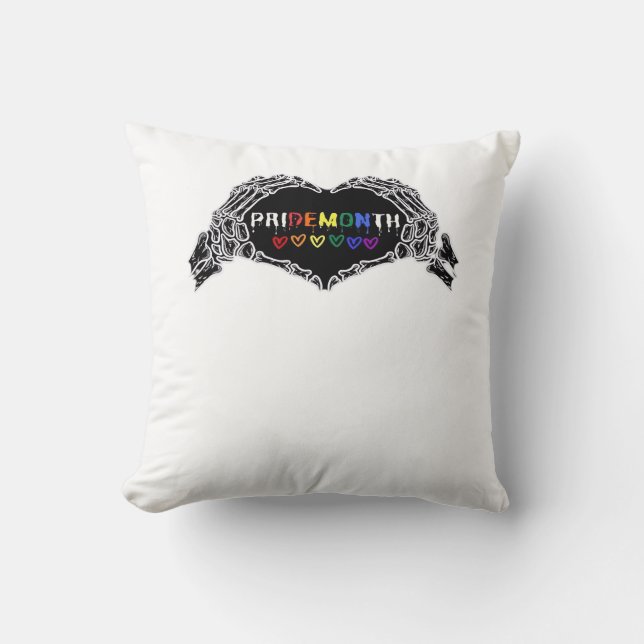 Coussin Mois Skeleton Heart Hands LGBTQIA (Recto)
