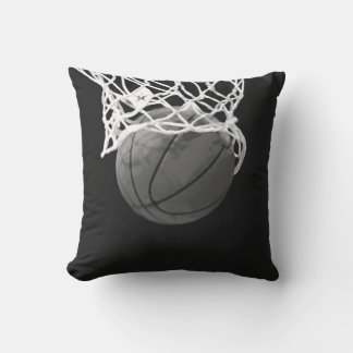 Coussin MoJo américain de basket-ball noir et blan