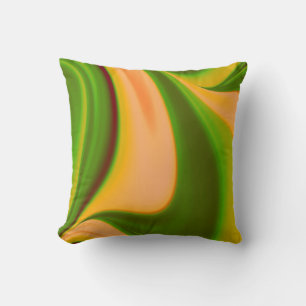 Coussin Mojo américain fractal vert et jaune