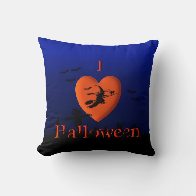 Coussin Mojo américain Halloween Coeur Sorcière (Recto)