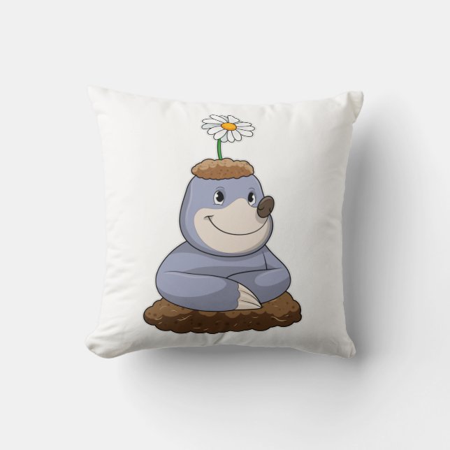 Coussin Mole avec Fleur marguerite (Recto)