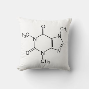 Coussin Molécule de caféine Chimie Café Atomes