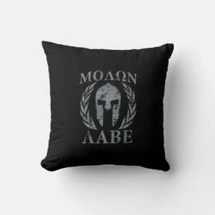 Coussin Molon Labe Grunge Armure spartiate