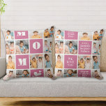 Coussin MOM Custom 12 Photo Collage Chic Pink Fête des Mèr<br><div class="desc">Voici le cadeau parfait pour le meilleur MOM jamais réalisé - un coussin photo-collage personnalisé! Cette coussin moderne et élégante offre de l'espace pour 12 images spéciales, MOM audacieuse dans un design de bloc de couleur, créant un cadeau unique et sentimental que toute mère adorerait. Avec les espaces pour ajouter...</div>