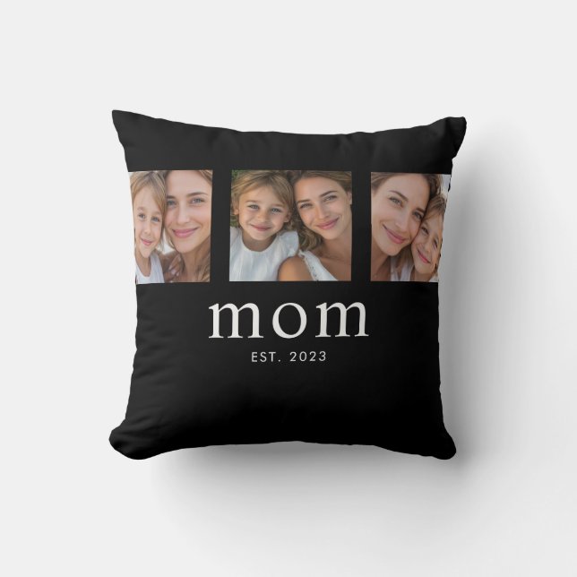 Coussin Mom Established Modern Minimal Black 3 Photo (Recto)