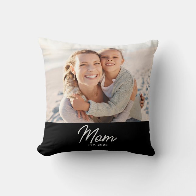 Coussin Mom Established Modern Script Photo (Recto)
