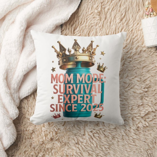 Coussin Mom Mode Survival Expert Tee | Since 2025 Funny Mo (Couverture)