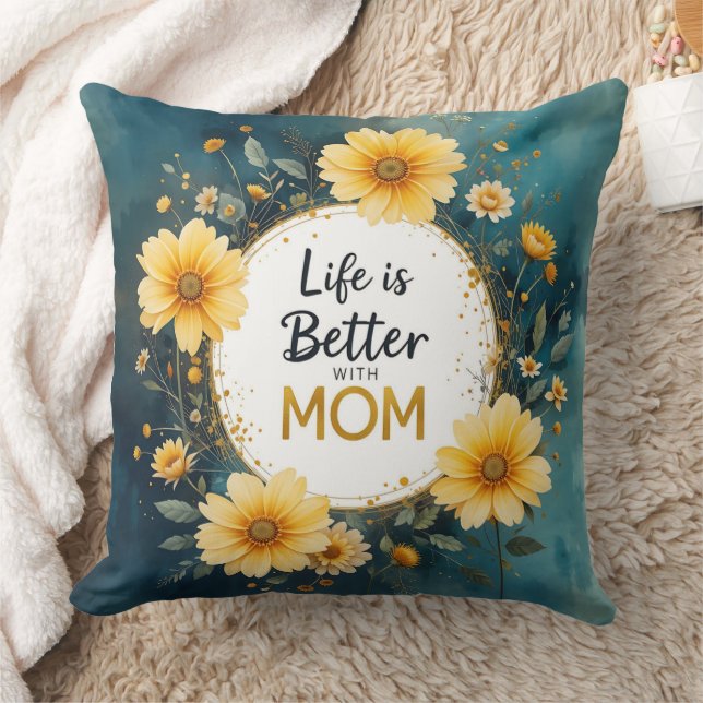 Coussin MOM Yellow Wildflowers Butterflies (Couverture)