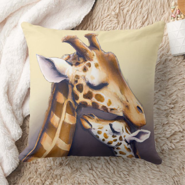 Coussin Moment de contact entre Mère Giraffe & Calf (Couverture)