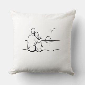 Coussin Moment de coucher de soleil minimaliste en ligne a