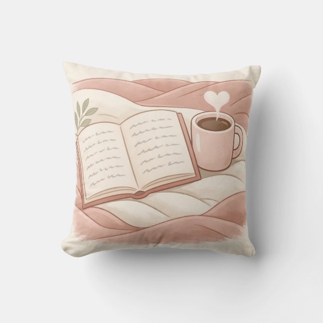 Coussin Moment de lecture cosy - Design pour les amoureux  (Recto)