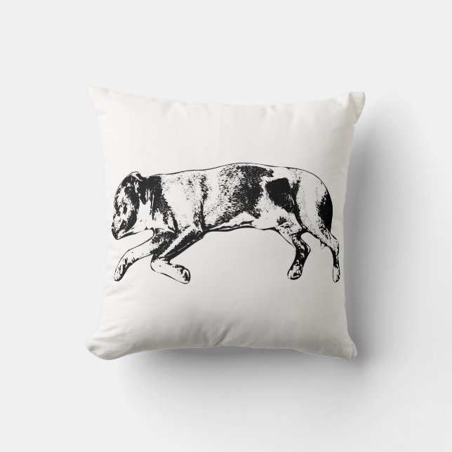 Coussin Moments tranquilles - Chien Artistique sciage (Recto)