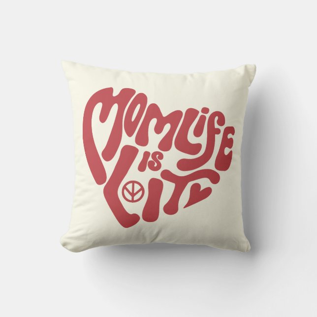 Coussin Momlife Is Lit Funky Motherhood Mère Maman Fête de (Recto)