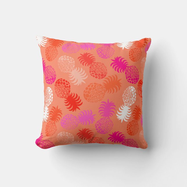 Coussin Momona Hawaïen Tropical Ananas Réversible (Recto)