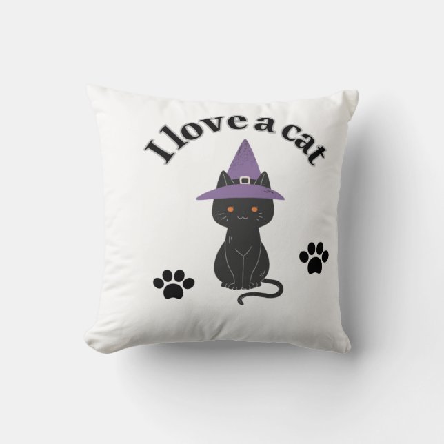 Coussin Mon amour pour les chats (Recto)