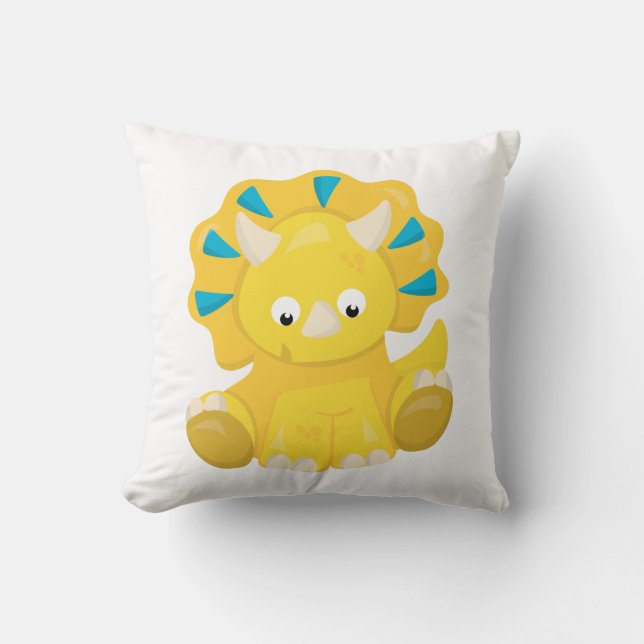 Coussin Mon bébé Dinosaure Tricératops (Recto)