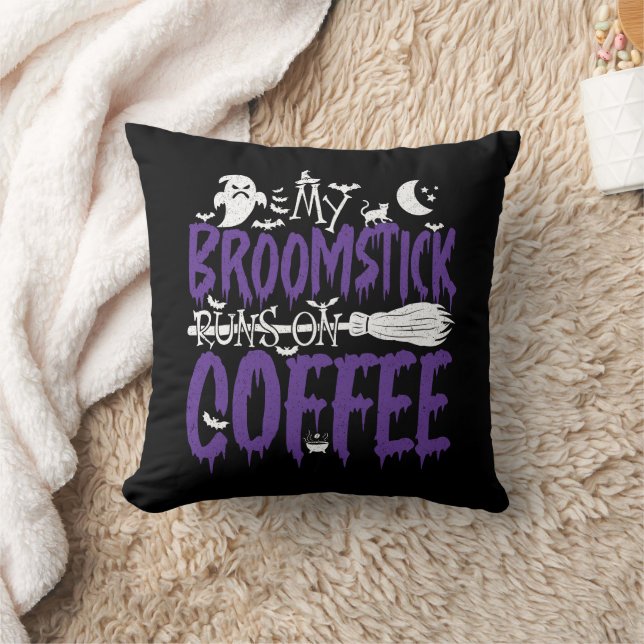 Coussin Mon Broomstick Fonctionne Sur La Sorcière De Café  (Couverture)