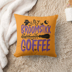 Coussin Mon Broomstick tourne sur le Cool Halloween addict