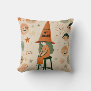 Coussin Mon cerveau à l'intérieur de l'illustration