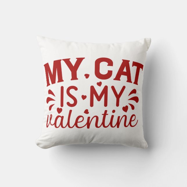 Coussin Mon chat est ma Saint Valentin (Recto)