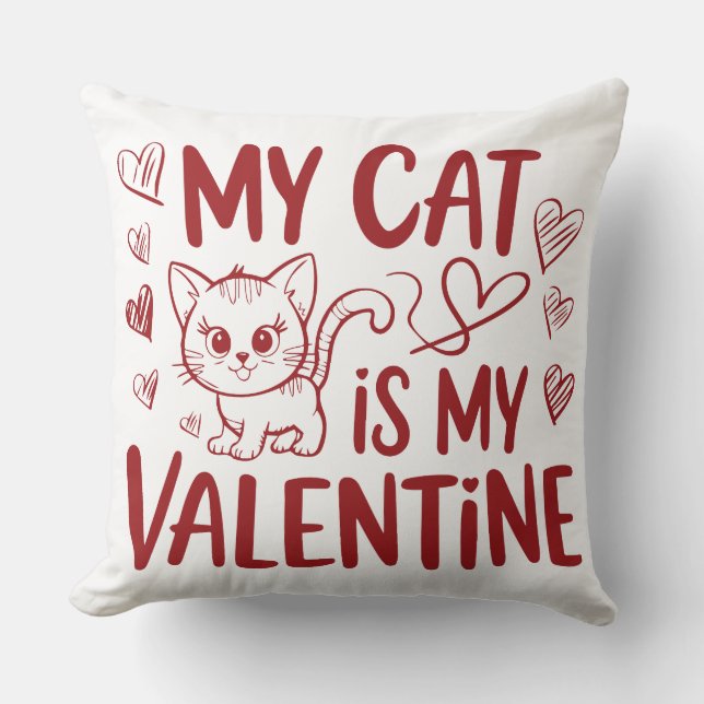 Coussin Mon chat est mon Valentin (Recto)