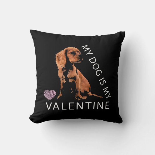 Coussin Mon chien est Mon coeur rose Valentin Saint Valent (Recto)