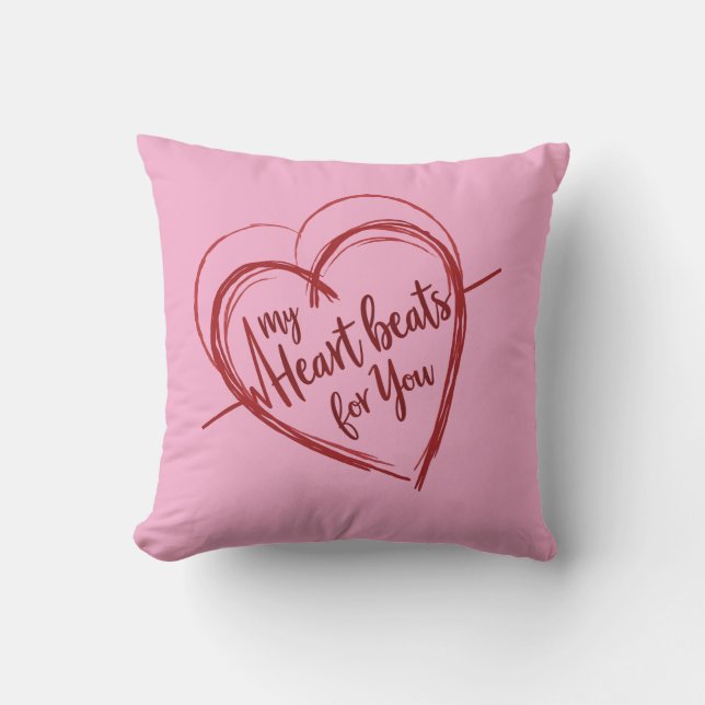 Coussin Mon coeur bat pour vous (Recto)