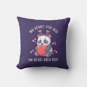 Coussin Mon cœur pour vous irrésistiblement grand - Panda