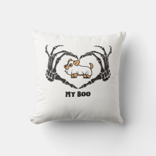 Coussin Mon Costume Boo Chihuahua Avec Mains Coeurs Squele