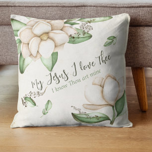 Coussin Mon Jésus J'Aime La Magnolia Élégante